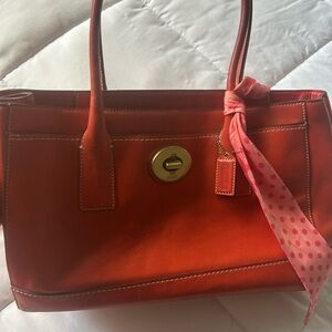 Coach Orange Shoulder Bag with Elegant Design